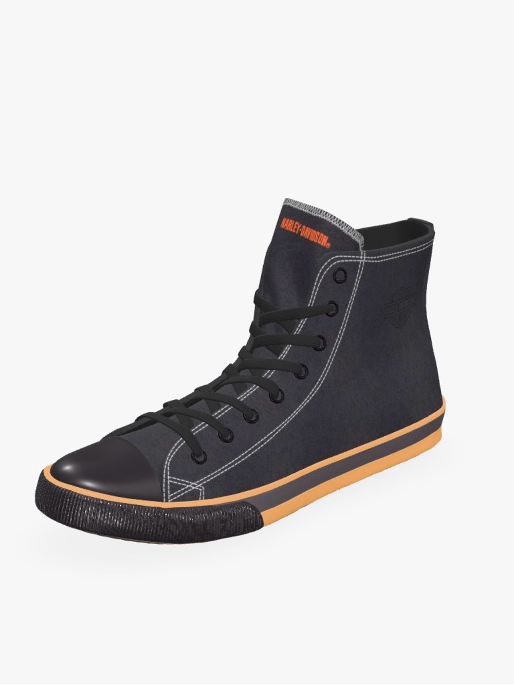 Harley Davidson Men's Nathan Suede High Top Lace Up Sneakers Sz 11 Black Orange